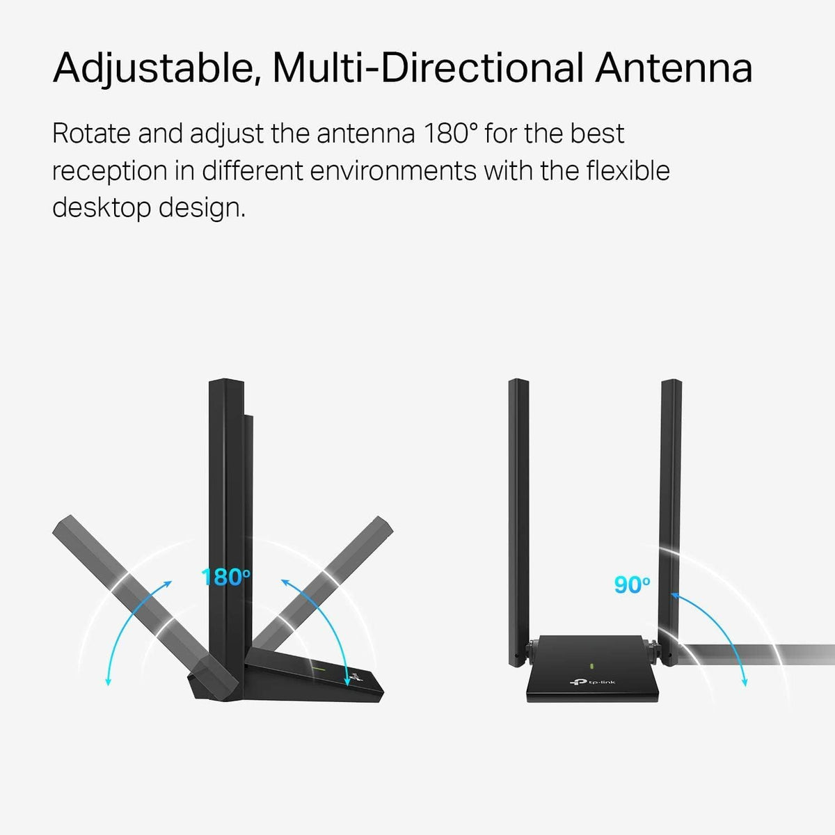 TP-Link USB WiFi Adapter, AC1300Mbps Dual Band 5dBi High Gain Antenna 2.4GHz/ 5GHz Wireless Network Adapter for Desktop PC (Archer T4U Plus)- Supports Windows 11/10, Mac OS 10.9-10.14