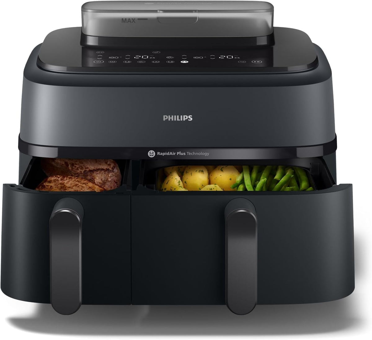 Philips 5000 Series Dual Basket Airfryer — Blackbody/Black Handle