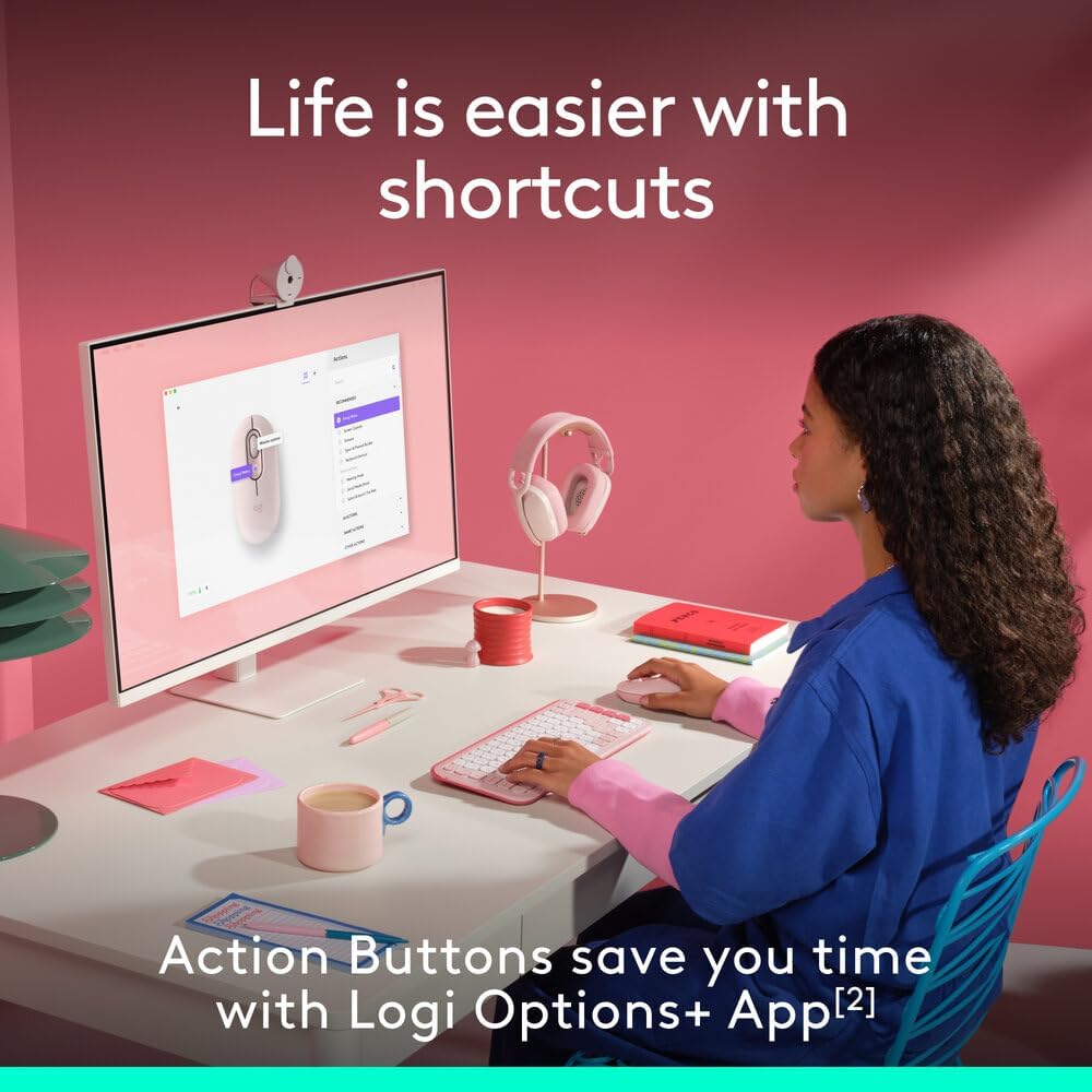 Logitech POP Mouse Wireless Mouse — Pink