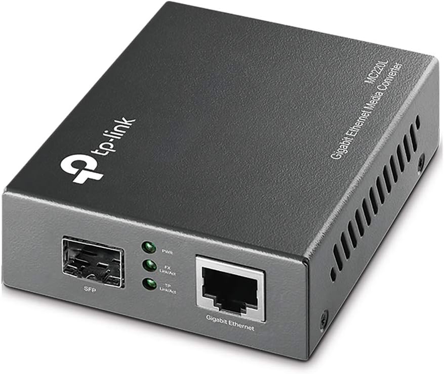 TP-Link MC220L Optical Circuit Media Converter, Single Mode/10km Multimode/550M SFP Slot MiniGBIC