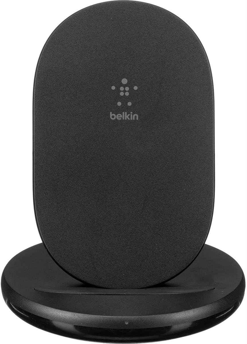 Belkin Wireless Charging Stand - 15W Qi-Certified Charger Stand for iPhone, Samsung Galaxy, Google Pixel & More - Charge While Listening to Music & Streaming (Power Supply Included)