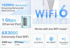 TP-Link AX3000 WiFi 6 Range Extender Signal Booster for Home(RE715X), Dual Band WiFi Repeater, Internet Extender with Gigabit Ethernet Port, Access Point, APP Setup, OneMesh Compatible