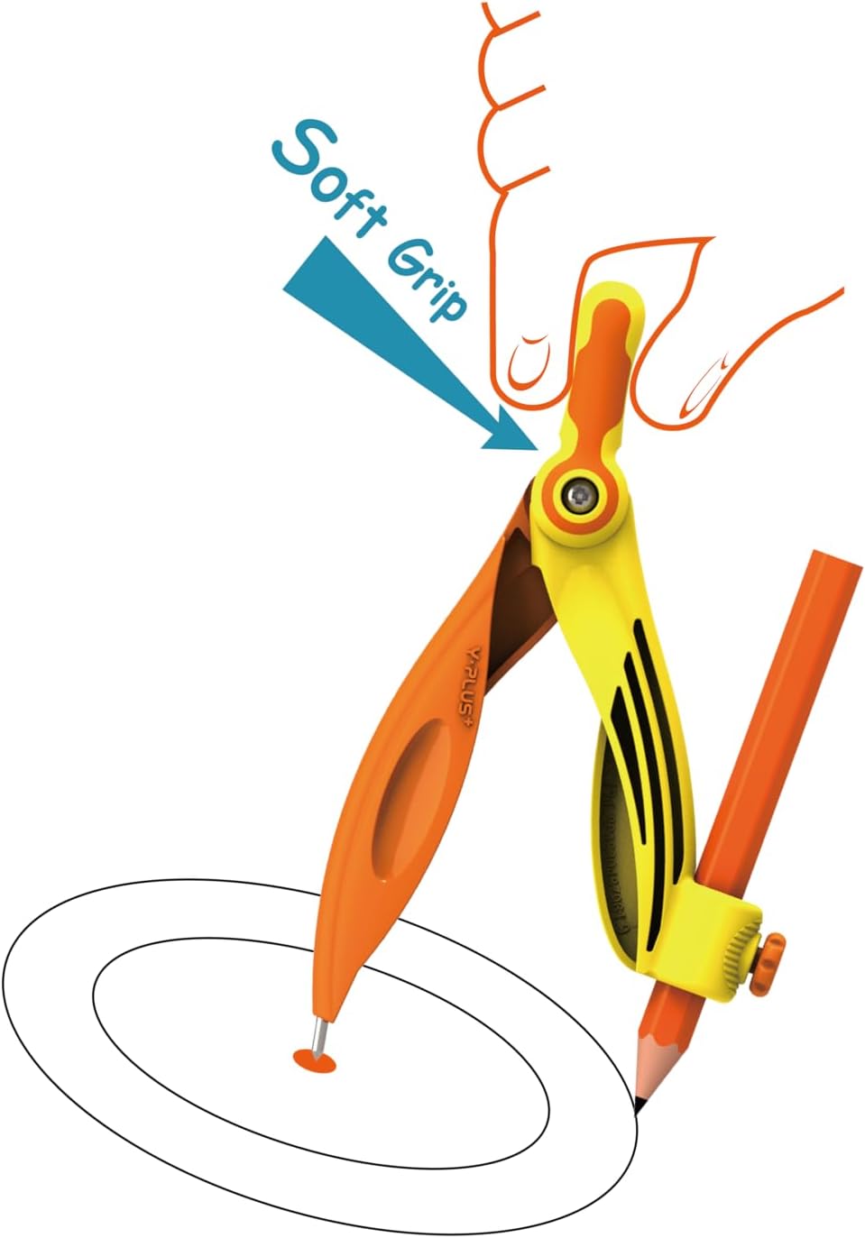 YPLUS Soft-Grip Compass with Pencil — Compass & Pencil