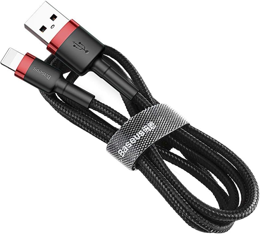 Baseus Lightning USB Cable for Apple Airpods (1st generation) Fast Charging 2A - 3 Meter - Black — White