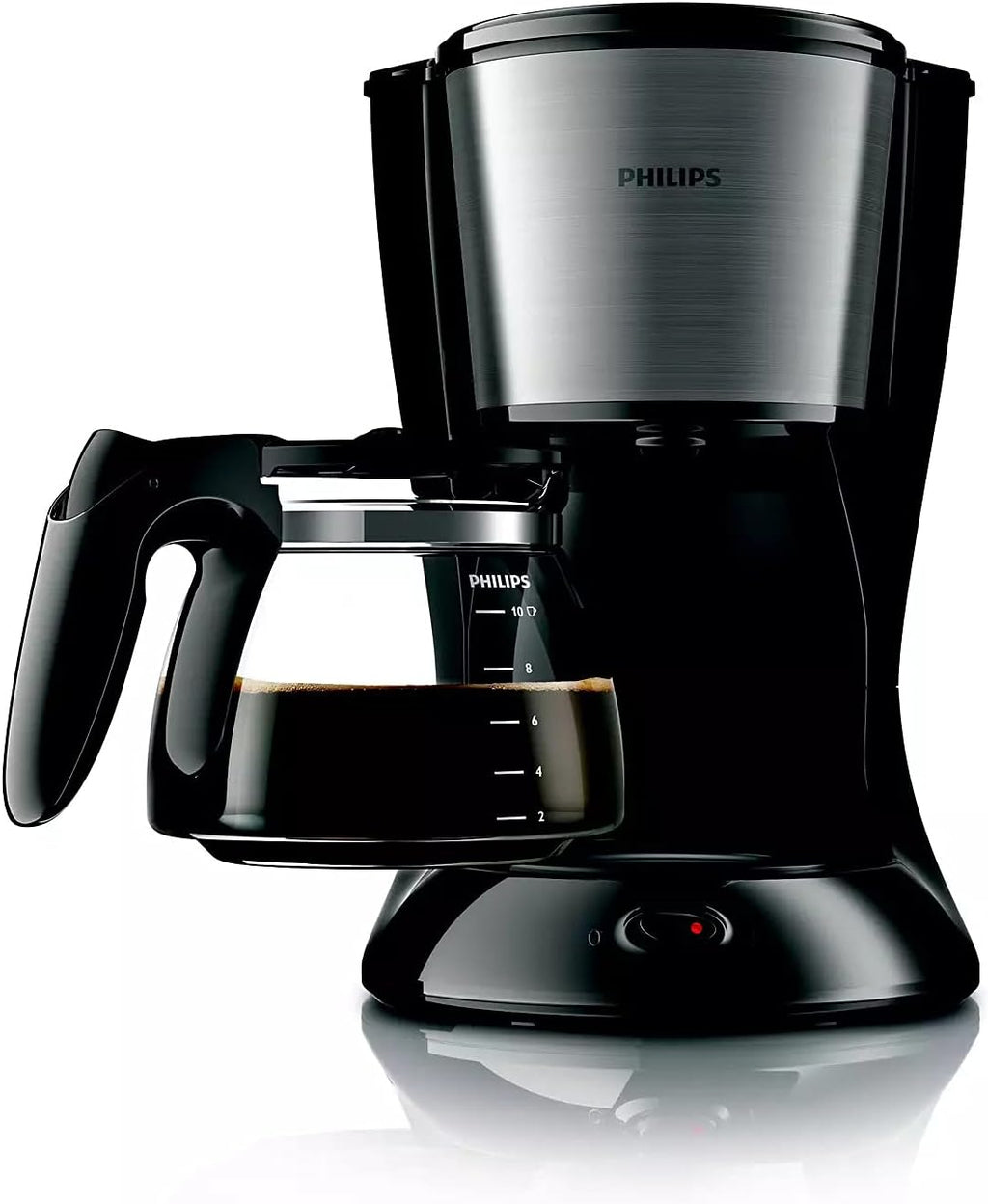 Philips Drip Coffee Maker - 1.2L, Up to 15 Cups, Glass Jug, Auto Off Function, Silver/Black - HD7462/20 — Black