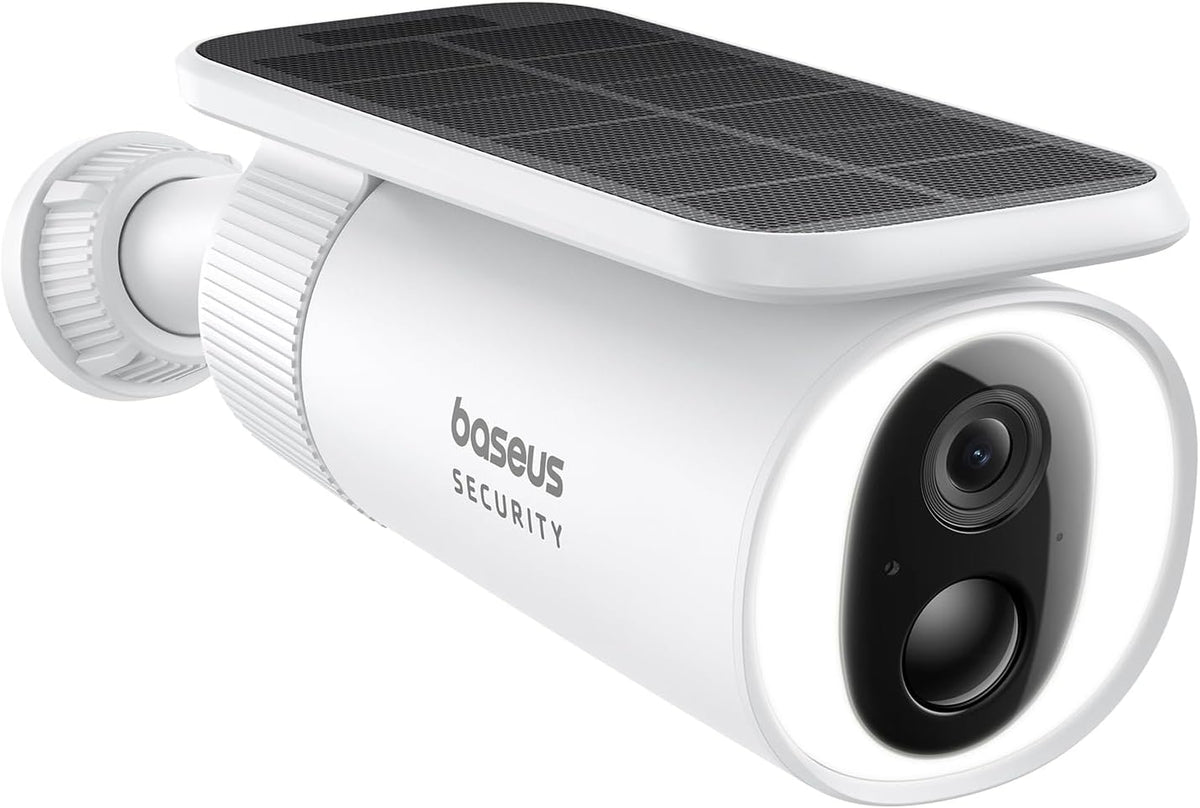 Baseus S1 Solar Outdoor Security Camera 2K — Solo Camera — White