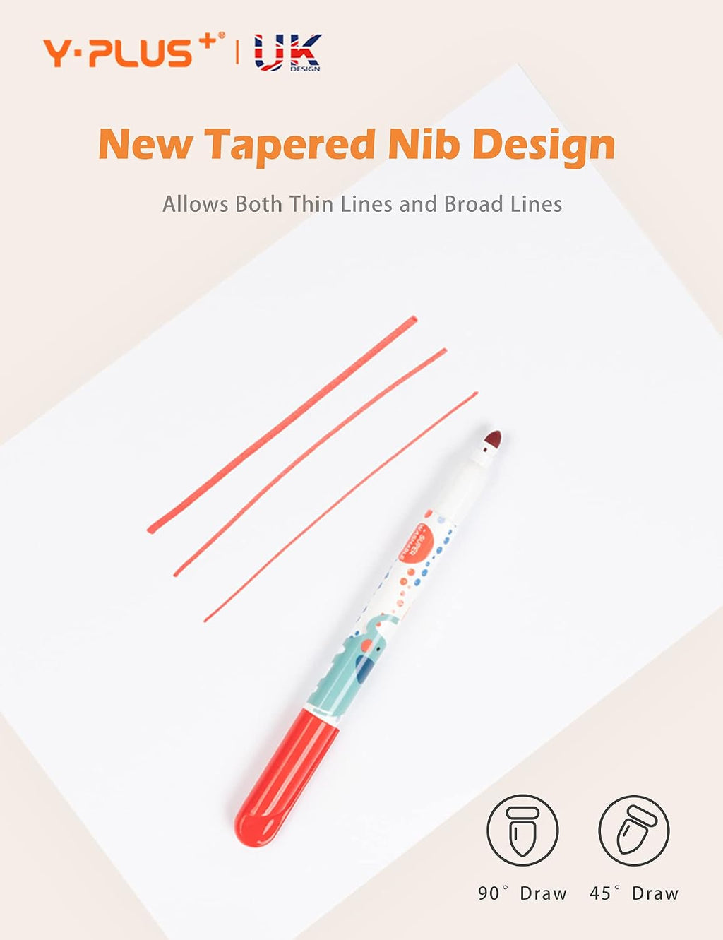 YPLUS Washable Colouring Markers — 12 Colours — 12 Colours
