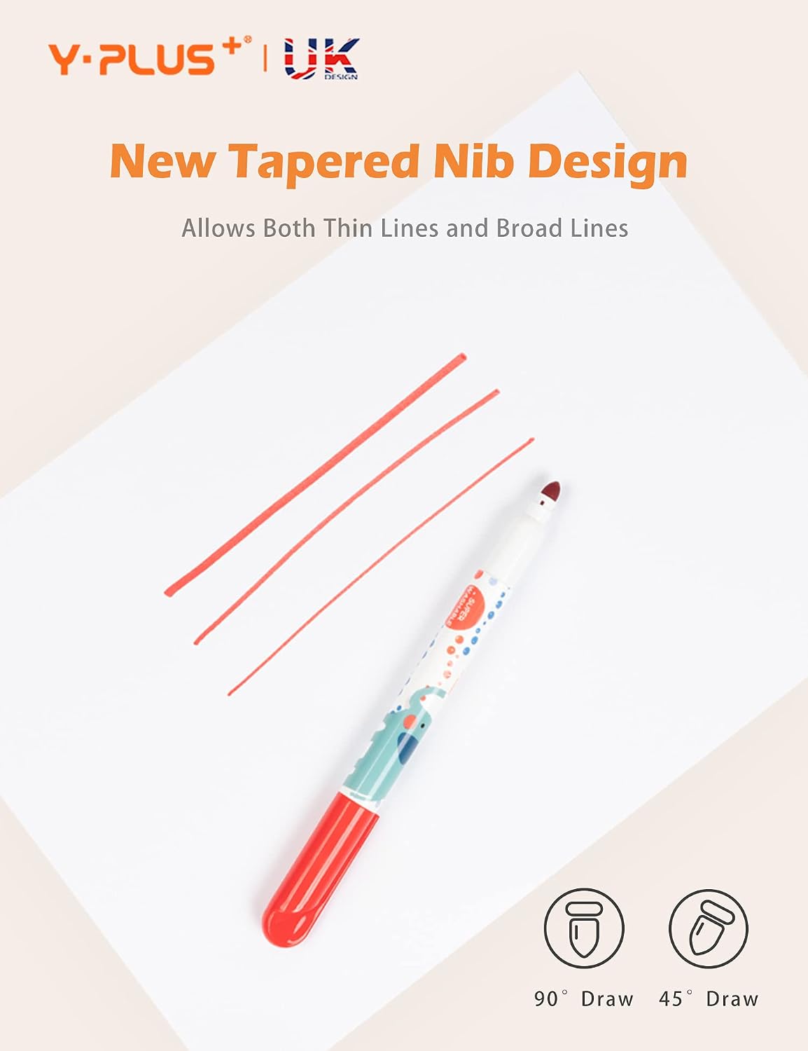 YPLUS Washable Colouring Markers — 12 Colours — 12 Colours