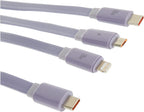 Baseus 100W 3-In-1 Type C to Lightning, USB C and Micro Charging Cable, 1.7 Meter Length, Purple — 1.7m — Purple