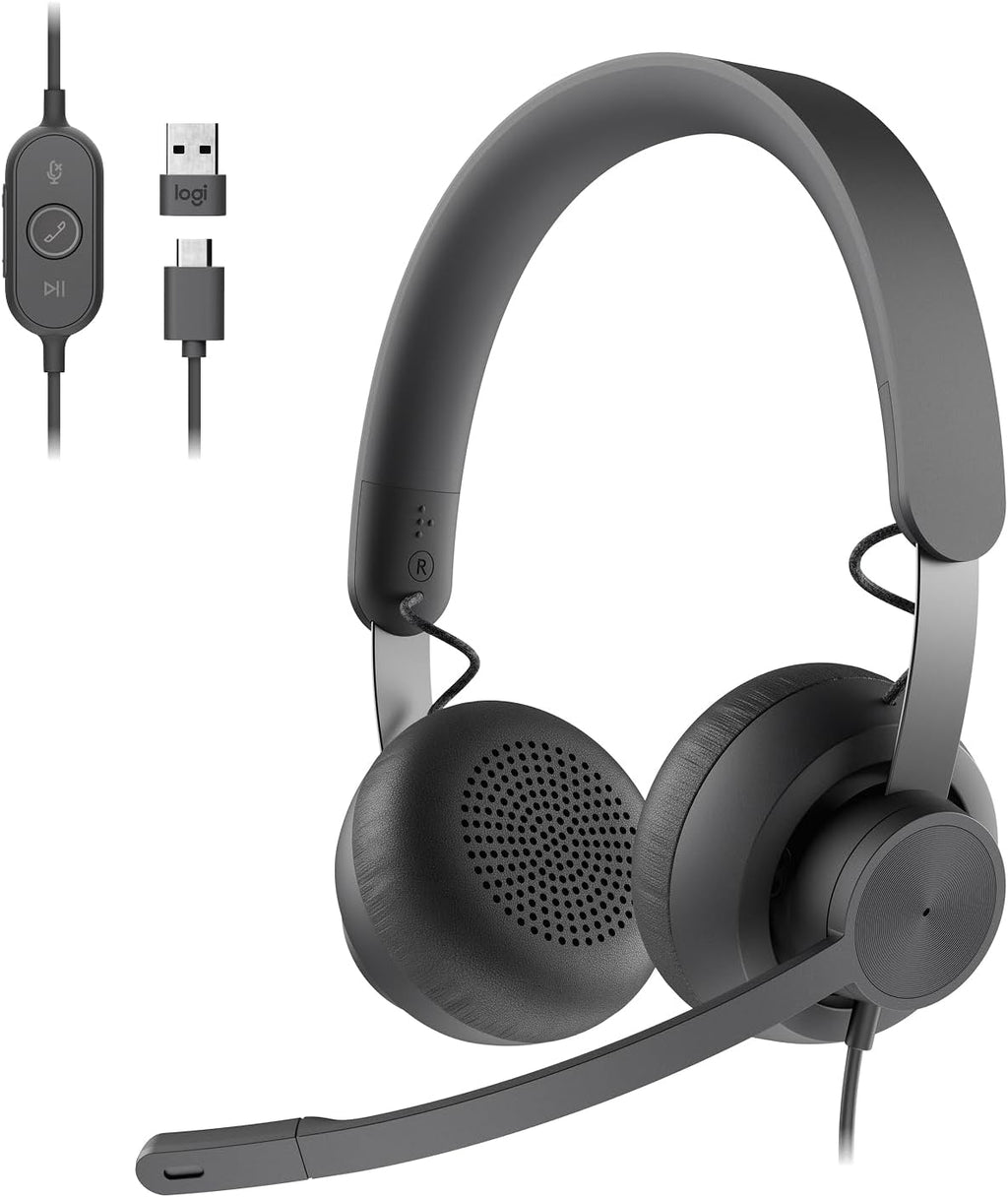 Logitech Zone 750 Wired Headset — Graphite