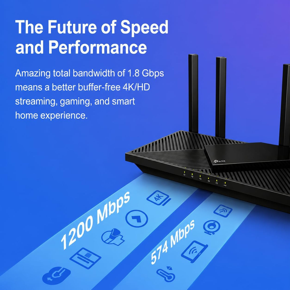 TP-Link AX1800 WiFi 6 Router V4 (Archer AX21) – Dual Band Wireless Internet Router, Gigabit Router, Easy Mesh, Works with Alexa - A Certified for Humans Device