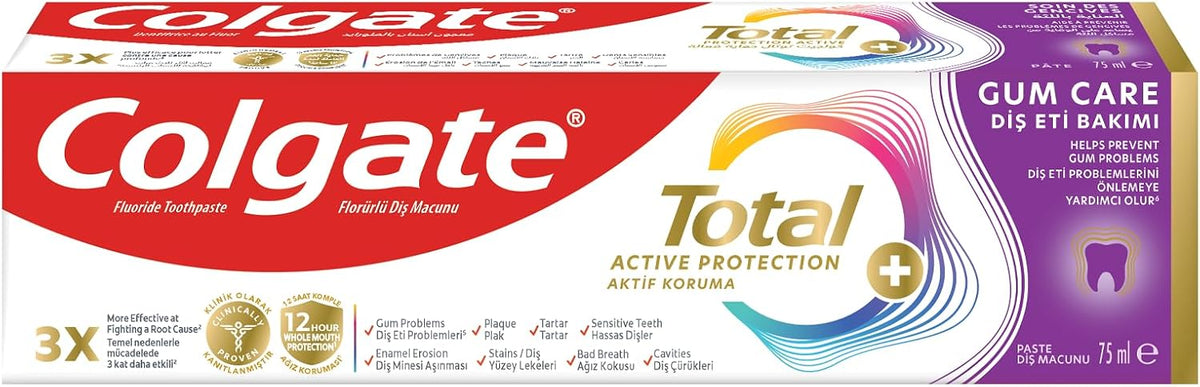 Colgate Toothpaste Total Active Protection, Gum Care Toothpaste, 75ml — front product image