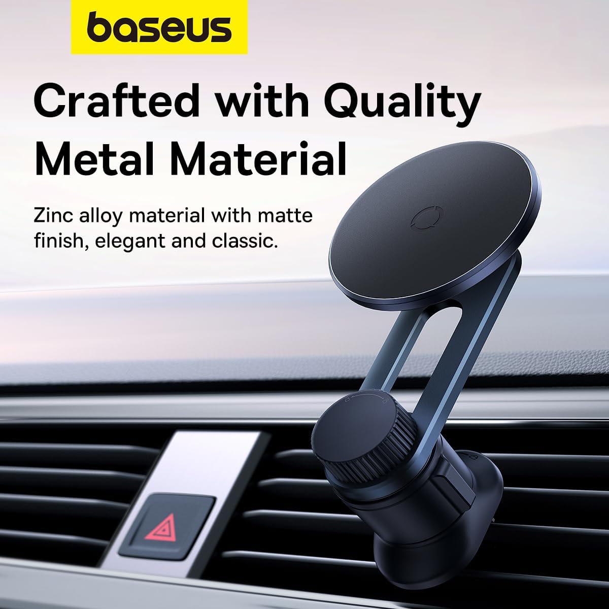 Baseus MagPro Series Magnetic Car Phone Holder - 360° Adjustable Air Vent Mount with N52 Magnets, Easy Install - Black — Black