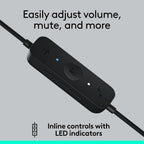 Logitech H570E USB-C Mono Headset — Teams — Black