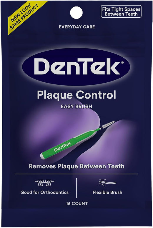 DenTek Easy Brush Plaque Control Interdental Cleaners, Tight, 16 Count, Green