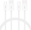 Belkin 2-Pack Braided USB-A to USB-C Cable 5ft, 15W - Soft, Flexible Fast-Charging Cable, Type C Charger Cord for iPhone 17 & 16 Series, Galaxy S25, Pixel 10, iPad Pro, & More - White