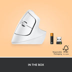Logitech Lift Vertical Wireless Mouse — Off White