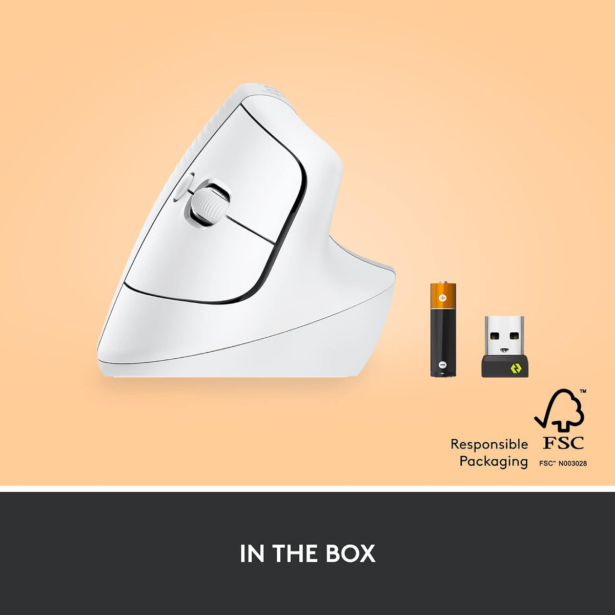 Logitech Lift Vertical Wireless Mouse — Off White
