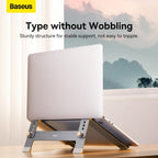 Baseus Laptop Stand for Desktop, Adjustable Ergonomic Portable Holder,4-Gear Adjustable — For Laptop (4-Gear Adjustable) — Grey