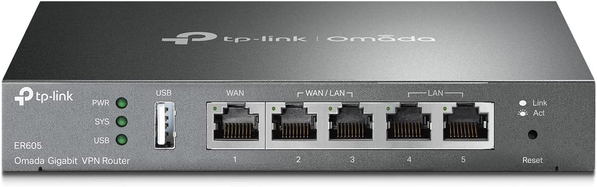 TP-Link ER605 | Multi-WAN Wired VPN Router | Up to 4 Gigabit WAN Ports | SPI Firewall SMB Router | Omada SDN Integrated | Load Balance | Lightning Protection | Limited Lifetime Protection, Ethernet