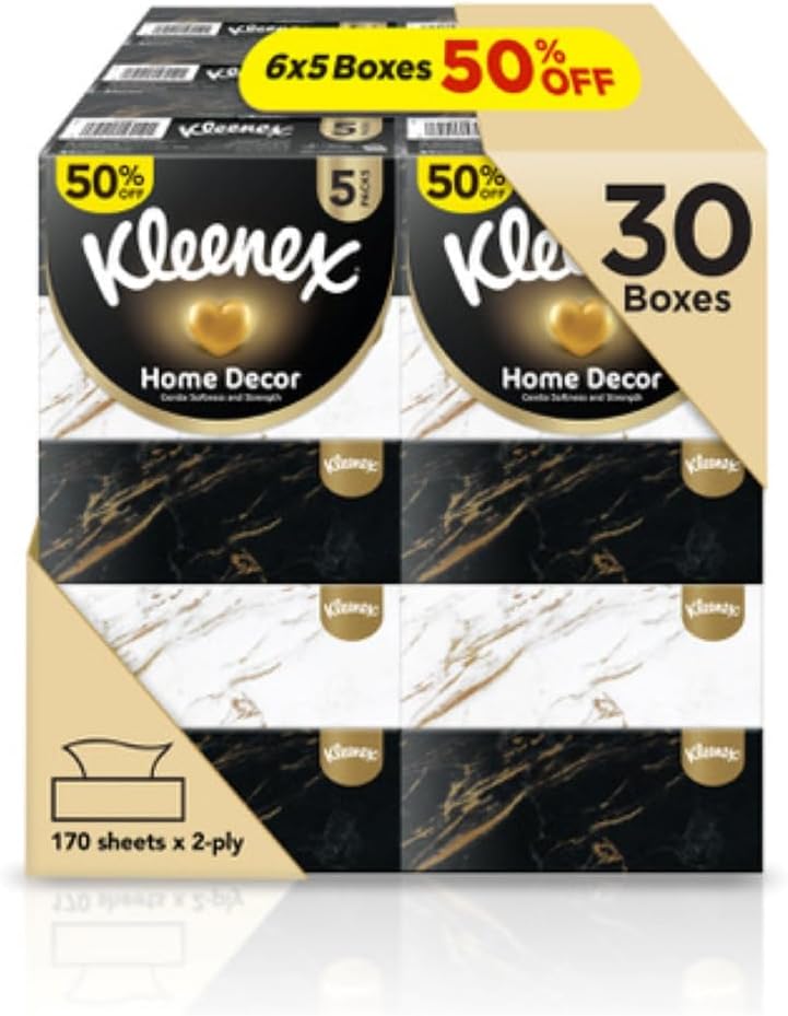 Kleenex Home Decor Facial Tissue - Pack of 5 Boxes, 170 Sheets x 2 Ply — front product image