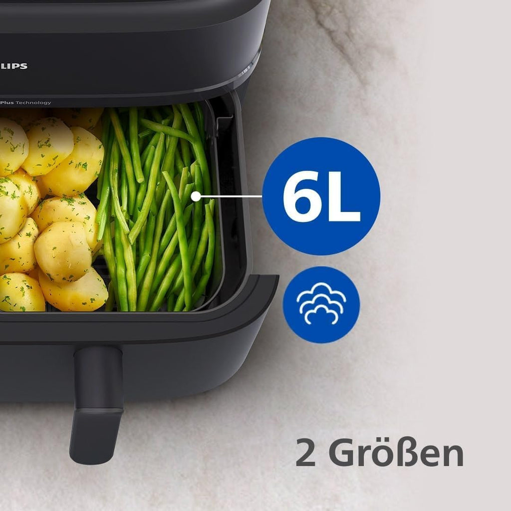 Philips 5000 Series Dual Basket Airfryer — Blackbody/Black Handle