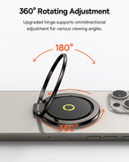 Baseus MagPro II Magnetic Phone Ring Holder with Popsocket – MagSafe Stand & Grip for Wireless Charging, 360° Adjustable Kickstand — Black