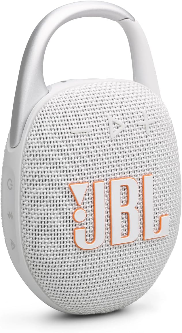 JBL Clip 5 Portable Bluetooth Speaker — White