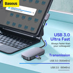 Baseus PadJoy 4-Port Type-C HUB Adapter Dark gray — Dark Grey