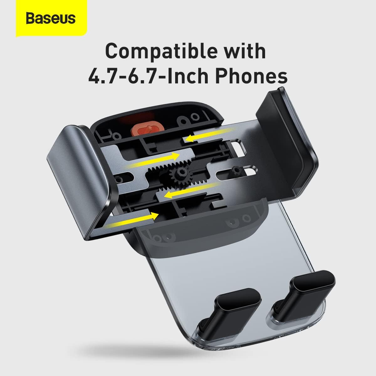 Baseus Magnetic Car Phone Holder, Powerful Magnet for Dashboard and Air Vent Strong Suction Cup 360° Adjustable — Auto-Lock Clip 360°Rotation- EC — Black