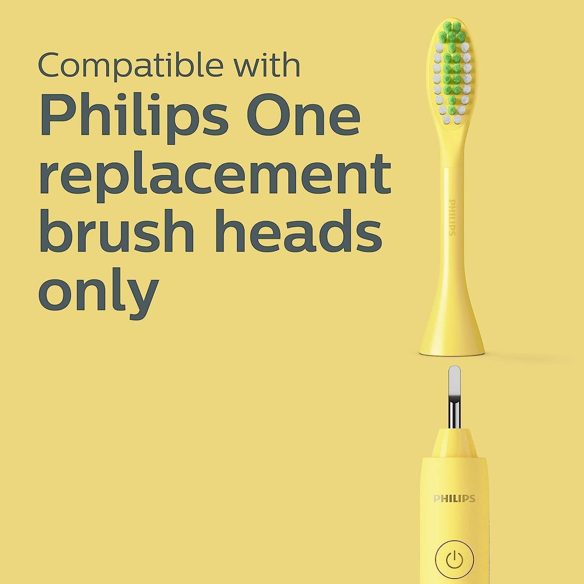Philips One by Sonicare Battery Toothbrush, Mango Yellow, HY1100/02, 2 Piece Set — Mango Yellow (Middle-East)