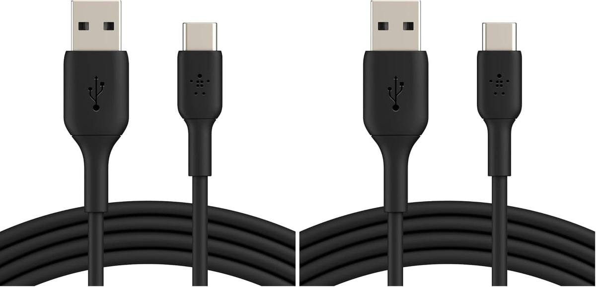Belkin Fast Charge USB C charger cable, USB-C to USB-A cable, USB type C charging cable for iPhone 15, Samsung Galaxy S23, S23+, S23 Ultra, Pixel, iPad Pro, Nintendo Switch and more - 1m, Black