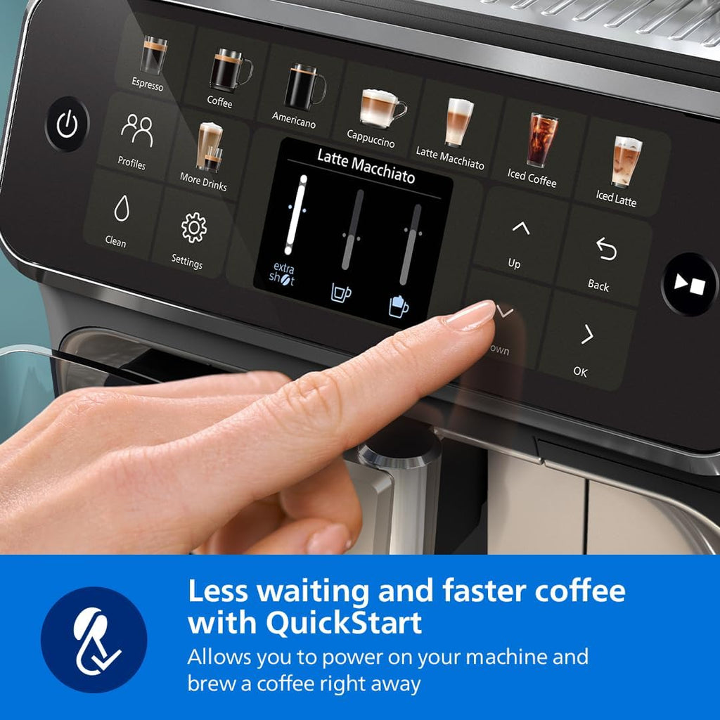 Philips Fully Automatic Coffee Machine, 20 Hot & Cold Beverages, 4 Profiles — Black