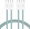 Belkin 2-Pack Braided USB-C to USB-C Cable 5ft, 60W - Soft, Flexible Fast-Charging Cable, Type C Charger Cord for iPhone 17 & 16 Series, Galaxy S25, Pixel 10, iPad Pro, & More - Green