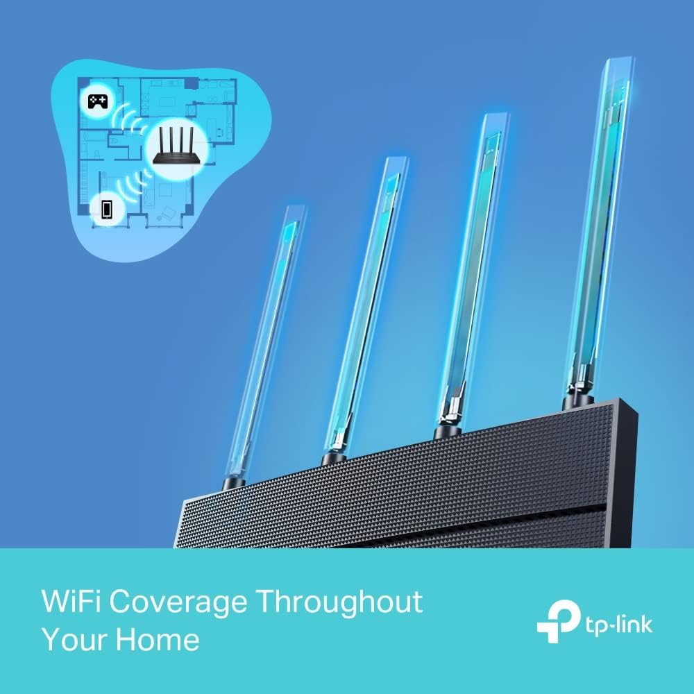 TP-Link AX1500 Wi-Fi 6, Dual Band Gigabit Router – Next-Gen upto 1.5 Gbps Speed| OFDMA and MU-MIMO, Beamforming for Enhanced Coverage, Increased Battery Life with Target Wake Time(Archer AX12)