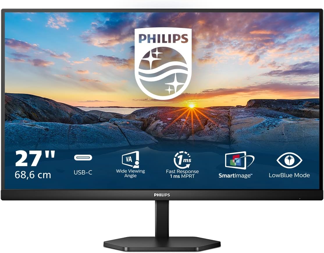 Philips 27E1N3300A/00 27" Widescreen IPS WLED Black Multimedia Monitor (1920x1080/1ms/HDMI) — Black