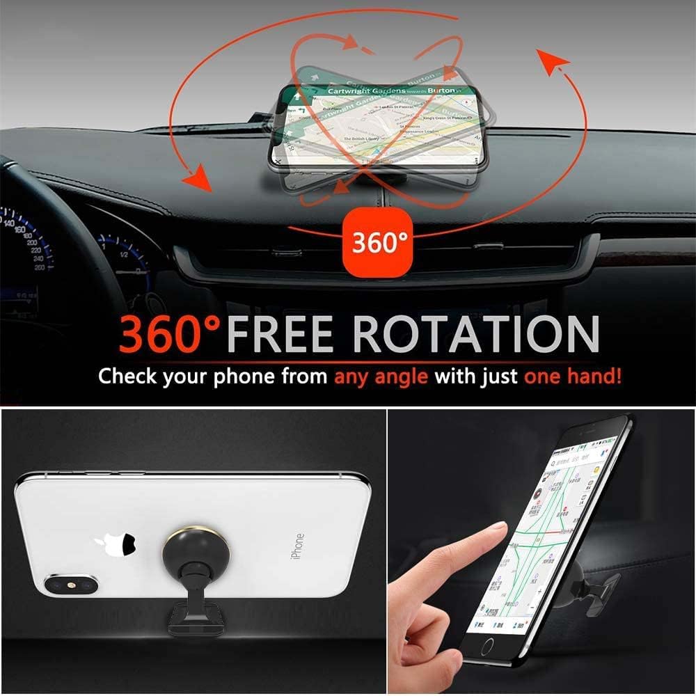Baseus Magnetic Car Phone Holder 360 Degree Mobile Mount Suction Bracket — 360°Rotation- Small — Gold