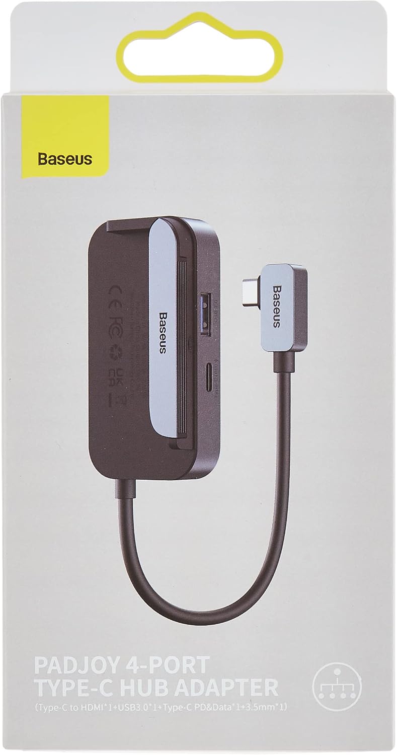 Baseus PadJoy 4-Port Type-C HUB Adapter Dark gray — Dark Grey