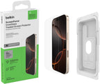 Belkin ScreenForce InvisiGlass iPhone 16 Pro Screen Protector, scratch-resistant impact protection, easy align tray for bubble free application included, made with recycled glass for iPhone 16 Pro