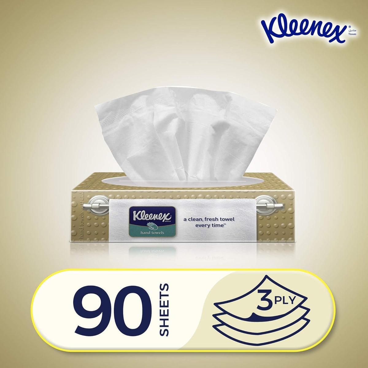 Kleenex Hand Towel, 12 Boxes x 90 Sheets, Disposable Towel Tissue for Hands, Kitchen and Bathroom use — additional view 4