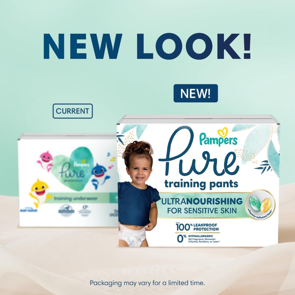 Pampers Pure Protection Training Underwear Size 4 2T-3T 60 Count