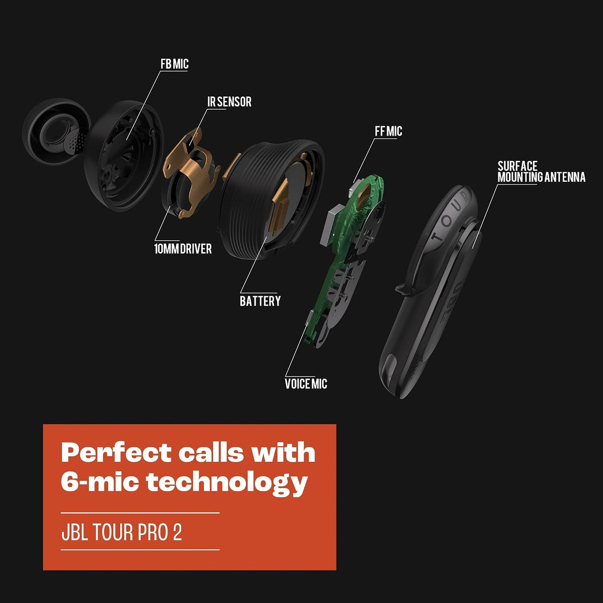 JBL Tour Pro 2 True Wireless Earbuds — Black