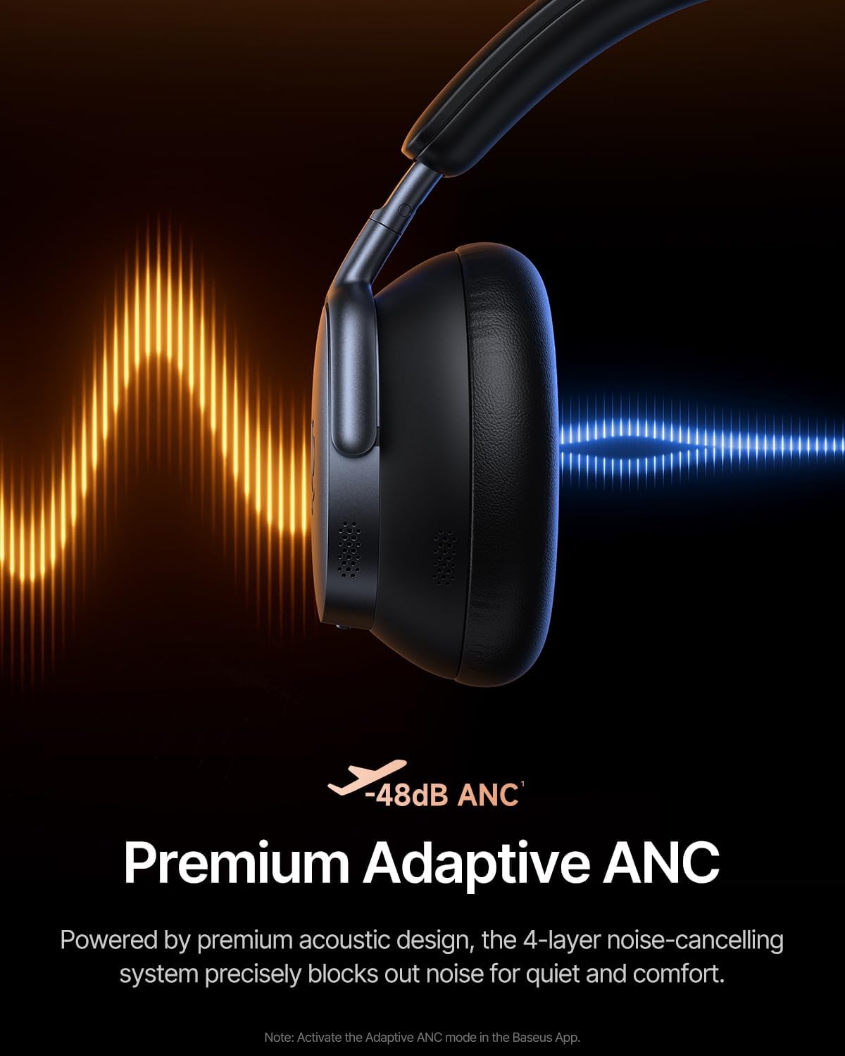 Baseus Inspire XH1 Noise-Cancelling Headphones — Black