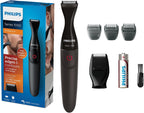 Philips Multigroom MG1100/16 — Ultra-Precise Beard Styler — 3 Precision Combs, Fully Washable — AA Battery Included — Black
