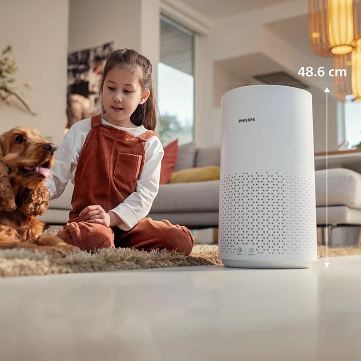 Philips 1000-Series Air Purifier, Removes Germs, Dust and Allergens in Rooms up to 78 m², CADR 300 m³/h, Sleep mode (AC1711/10) — Grey, White