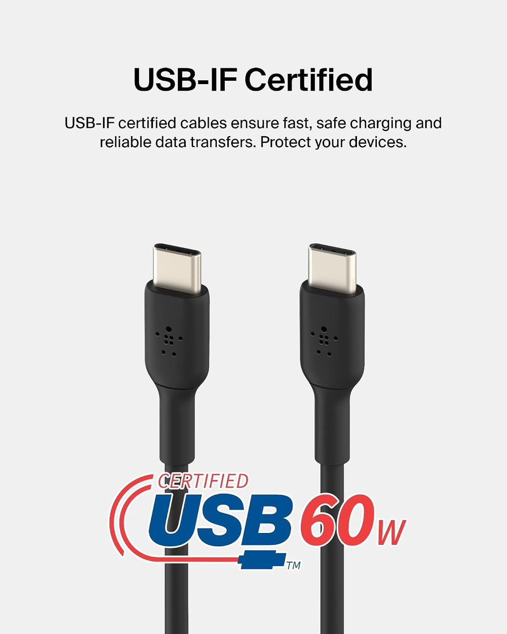 Belkin BoostCharge USB-C to USB-C fast charger cable, USB type C charger cable fast charging for iPhone 16, 15, Samsung Galaxy S24, S23, Pixel, iPad, MacBook, Nintendo Switch and more - 2m, Black