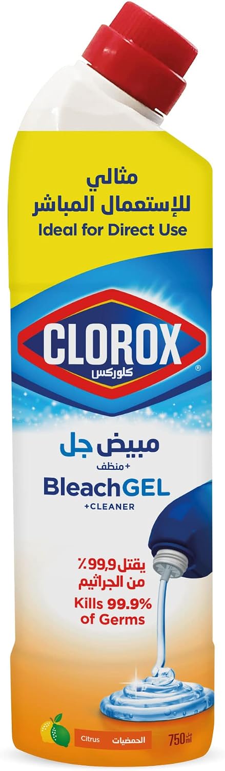Clorox Bleach Gel and Cleaner, 750ml, Citrus Purity, Kills 99.9 Percent of Germs, Thick Gel Formula — front product image