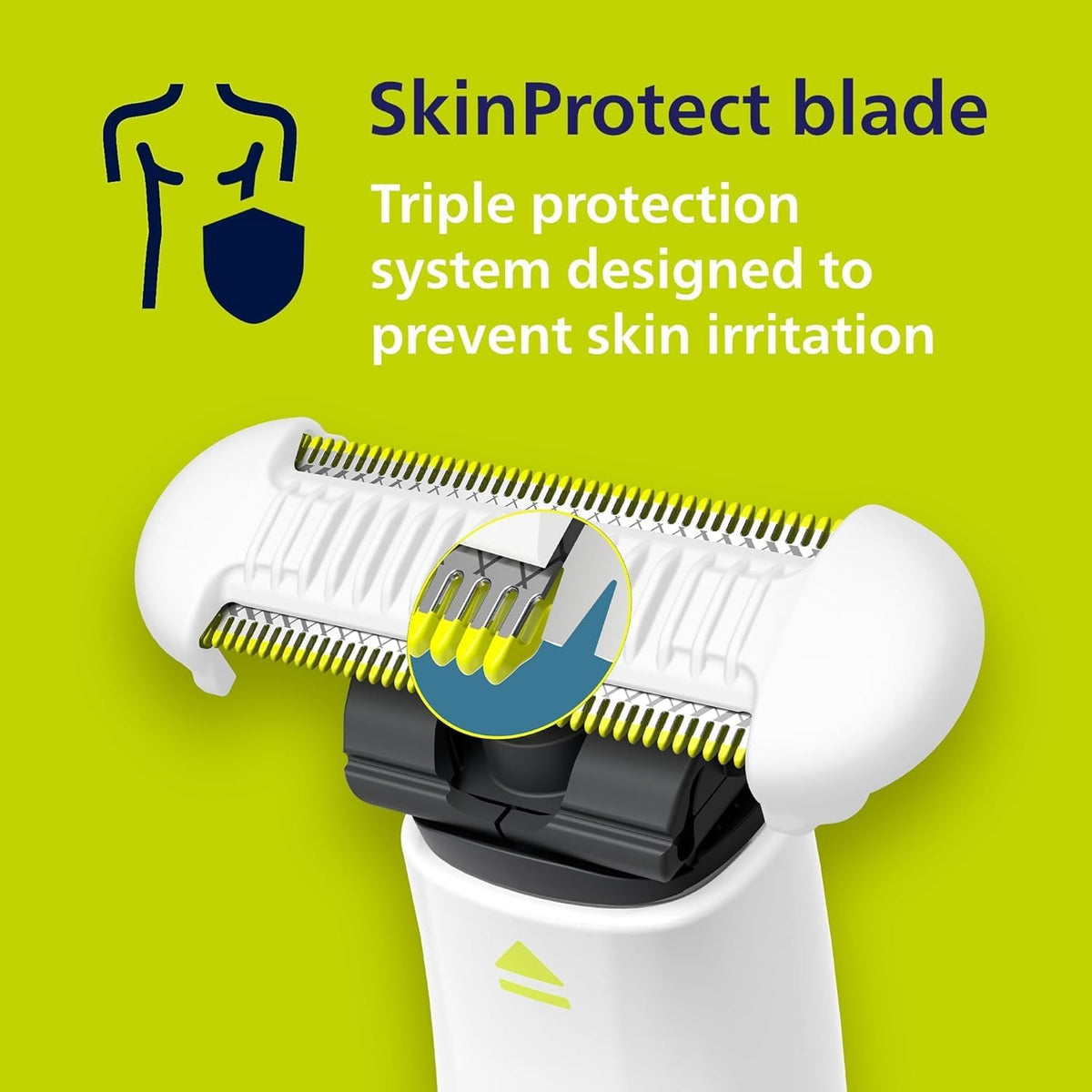 Philips OneBlade Intimate Electric Shaver and Intimate Trimmer for Men and Women, with Extra Skin Protection, 2 x SkinProtect Blades, 1 x 3 mm Trimmer Attachment, QP1924/30, White — White