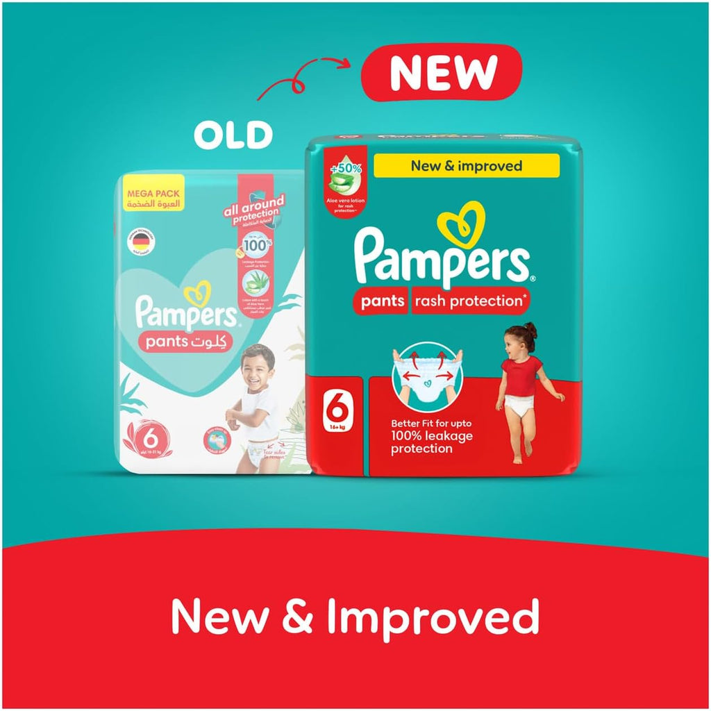 Pampers Rash Protection, Size 6, 16+ kg, Value Pack, 19 Diaper Pants