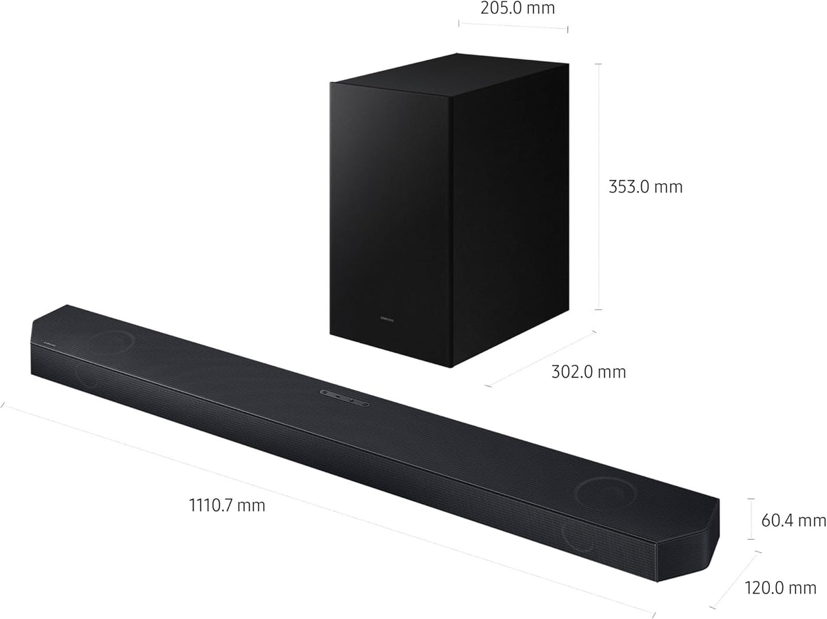 Samsung Q-Series Soundbar HW-Q600H 3.1.2ch Subwoofer, Wireless Dolby Atmos, Q-Symphony, Adaptive Sound, Wireless TV connection, HW-Q600H/ZN (2026 - UAE Version)